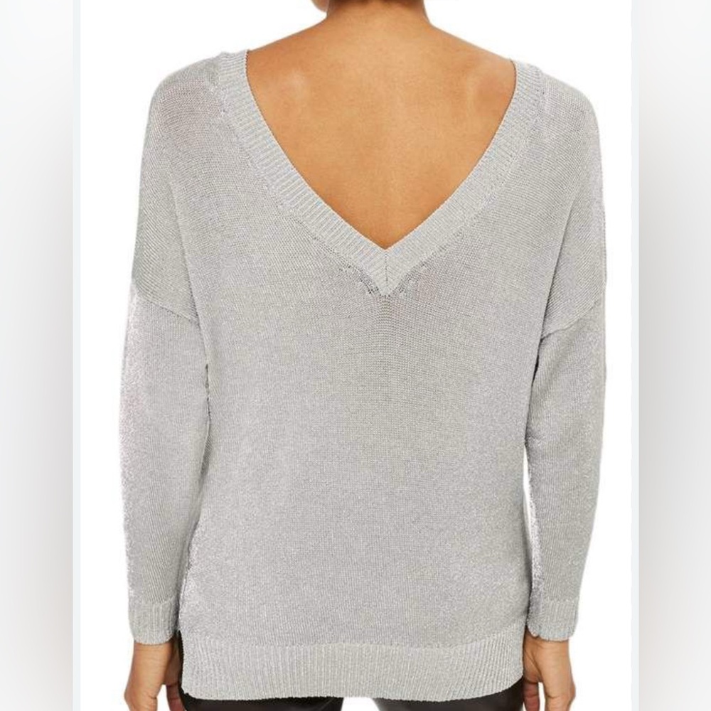 Topshop V Neck Metallic Sweater